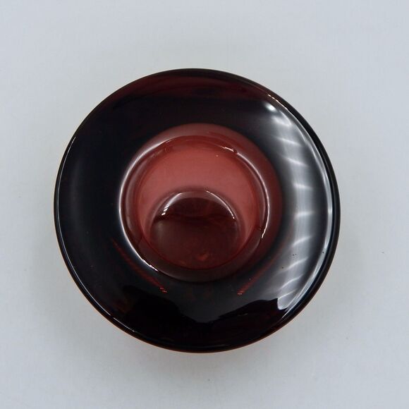 Orrefors Sweden Nordic Light Cranberry Crystal Glass Tealight Lena Bergstrom - Picture 5 of 8